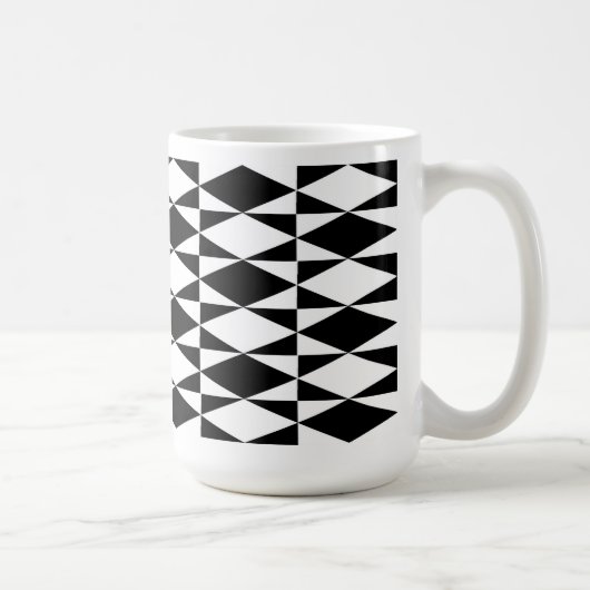 Zwart En Witte Diamant Koffiemok (Rechts)