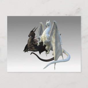 Zwart en Witte Draken Fantasie  Briefkaart