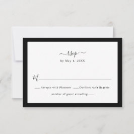 Zwart en Witte Rand RSVP Kaartje