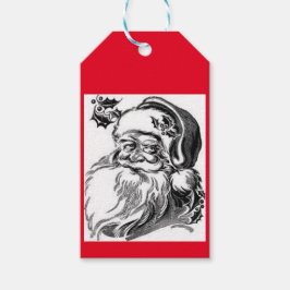 ZWART EN WITTE SANTA-Label Cadeaulabel