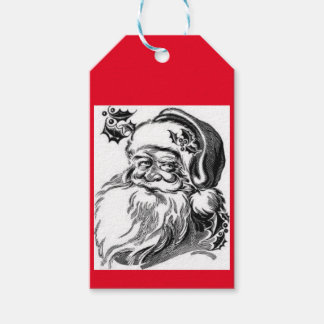ZWART EN WITTE SANTA-Label Cadeaulabel