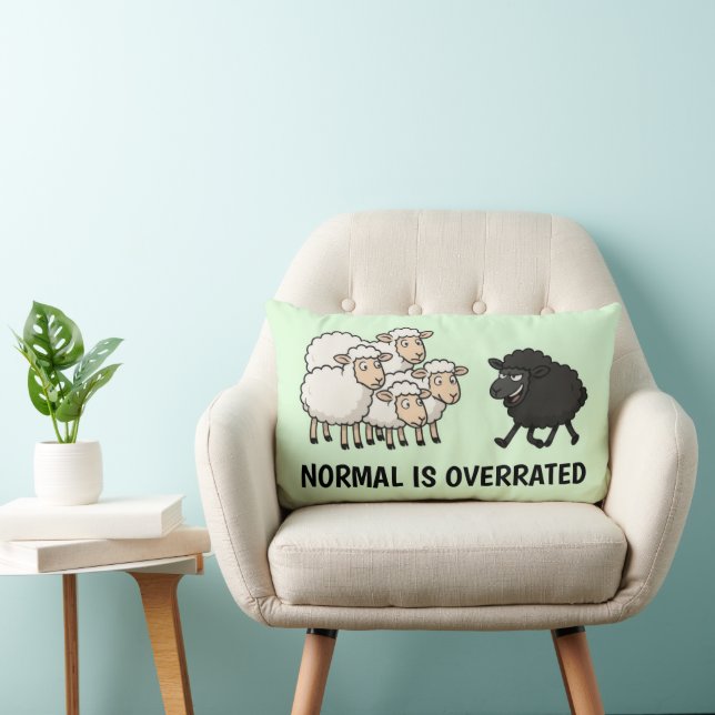 Zwart en Witte Schapen Kussen (Stoel)