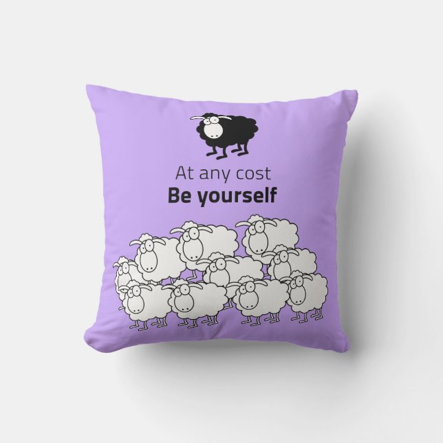 Zwart en witte schapen kussen (Voorkant)