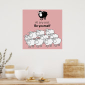 Zwart en witte schapen poster (Keuken)