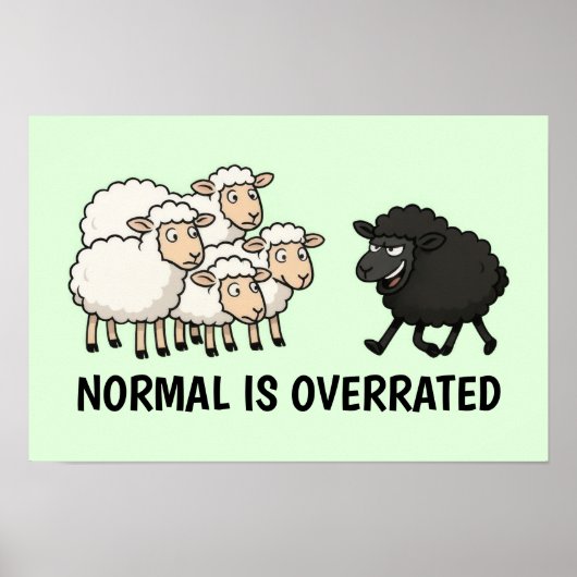 Zwart en Witte Schapen Poster (Voorkant)