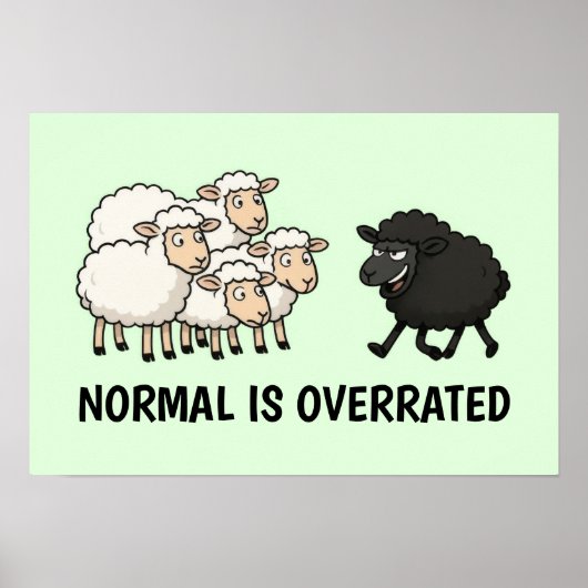 Zwart en Witte Schapen Poster (Voorkant)