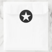 Zwart en witte ster ronde sticker (Tas)