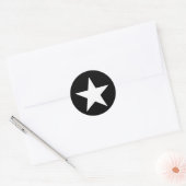 Zwart en witte ster ronde sticker (Envelop)