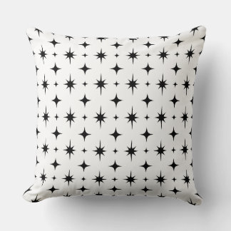 Zwart en Witte Sterren Abstract Geometrisch Patroo Kussen