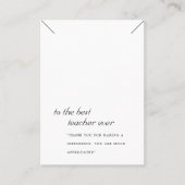 ZWART EN WITTE TEACHER GIFT-KETTING DISPLAATS KAAR PLAATSKAARTJE (Voorkant)