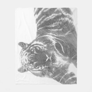 Zwart en Witte Tijger Fleece Deken