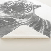 Zwart en Witte Tijger Sherpa Deken (3/4)