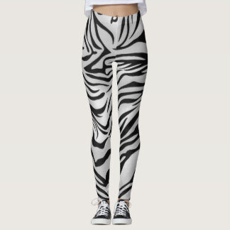 Zwart en witte tijgerhuidskleur leggings