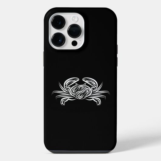 Zwart en Witte Tribale Krab iPhone Hoesje (Achterkant)