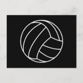 ZWART EN WITTE VOLLEYBALL zomersport Briefkaart (Voorkant)