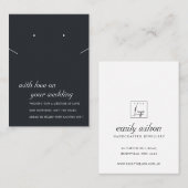 ZWART EN WITTE WEDING MET KETTING PLAATSKAARTJE (Voorkant / Achterkant)