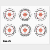 Zwart en Zalm Spiro Flower Candle Jar Label (Vel)