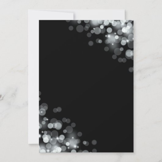 Zwart en zilver 25th Wedding Jubileum Kaart (Achterkant)