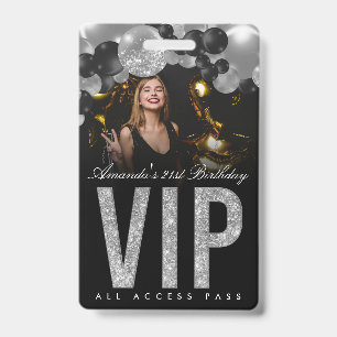 Zwart en Zilver Aanpasbaar VIP All Access-badge Badge