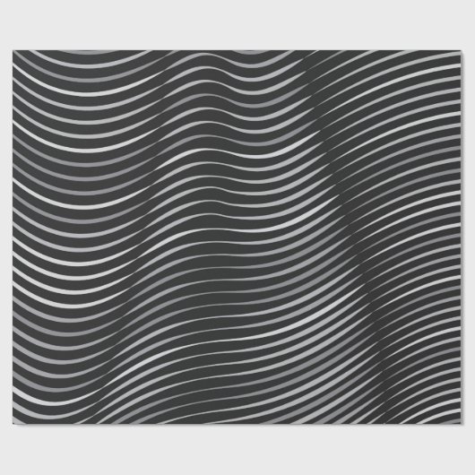 zwart en zilver abstract ontwerp cadeaupapier (Vlak)