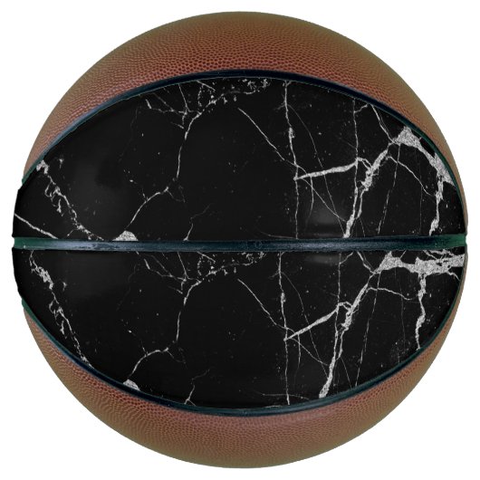 Zwart en zilver adermarmer basketbal (Voorkant)