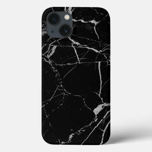 Zwart en zilver adermarmer Case-Mate iPhone case (Achterkant)