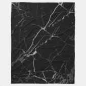 Zwart en zilver adermarmer fleece deken (Voorkant)