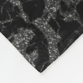 Zwart en zilver adermarmer fleece deken (Hoek)