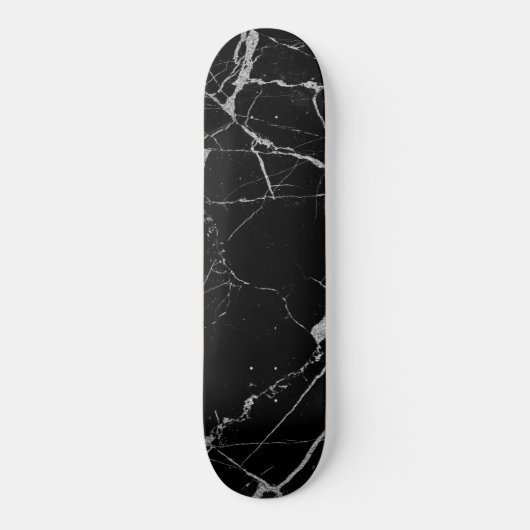 Zwart en zilver adermarmer persoonlijk skateboard (Voorkant)