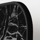 Zwart en zilver adermarmer pickleball paddle (Links Detail)