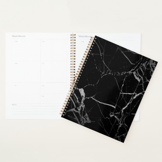 Zwart en zilver adermarmer planner (Display)