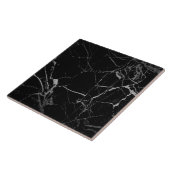 Zwart en zilver adermarmer tegeltje (Zijkant)