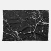 Zwart en zilver adermarmer theedoek (Horizontaal)