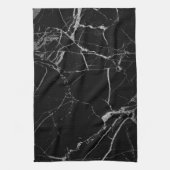 Zwart en zilver adermarmer theedoek (Verticaal)