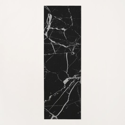 Zwart en zilver adermarmer yogamat (Voorkant)