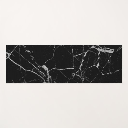 Zwart en zilver adermarmer yogamat (Voorkant (horizontaal))