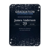 Zwart en Zilver afstuderen uitnodigen Magneet (Verticaal)