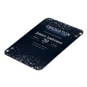 Zwart en Zilver afstuderen uitnodigen Magneet (Linkerzijde)