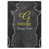 Zwart en zilver Agate-klembord Klembord (Achterkant)