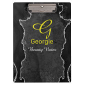 Zwart en zilver Agate-klembord Klembord (Voorkant)