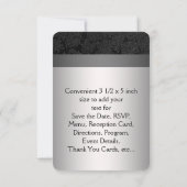 Zwart en Zilver Bat Mitzvah RSVP (Achterkant)