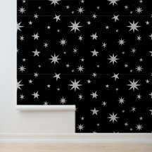 Zwart en Zilver Behang - Star Wallpaper - Mood