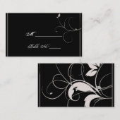 Zwart en Zilver bladeren herfst bruiloft plaats ka Plaatskaartje (Voorkant / Achterkant)