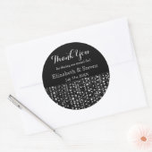 Zwart en Zilver Bruiloft Favor Sparkle Stickers (Envelop)