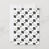 Zwart en zilver bruin haar prinses RSVP kaartje (Achterkant)