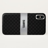 Zwart en zilver Case-Mate iPhone case (Achterkant (horizontaal))