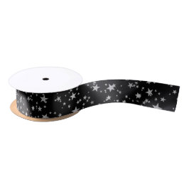 Zwart en Zilver Celestial Star Ribbon Satijnen Lint
