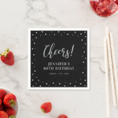 Zwart en zilver | Confetti Adult Birthday Party Servet (Insitu)