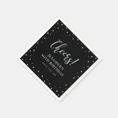 Zwart en zilver | Confetti Adult Birthday Party Servet (Hoek)
