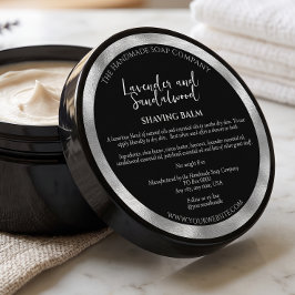 Zwart en Zilver Cosmetica Pot Etiket met Ingredien